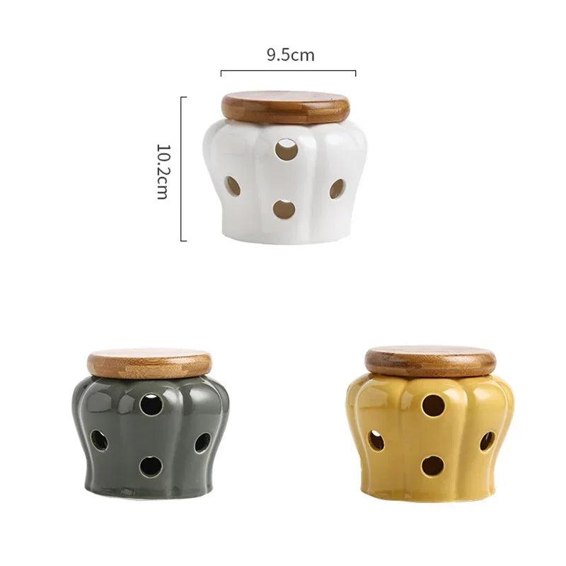 Pote de Cerâmica Para Alho