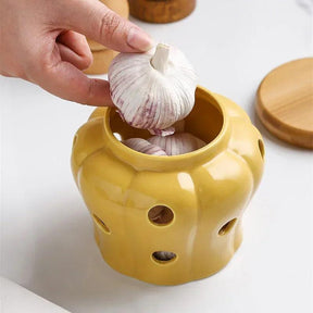 Pote de Cerâmica Para Alho